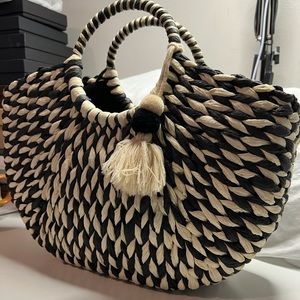 Woven straw, summer basket bag
